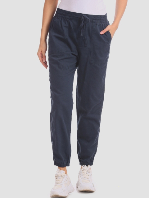 

GAP Women Navy Blue Solid Track Pant
