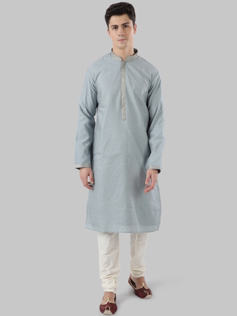 

Ethnix by Raymond Men Grey Woven Design Straight Kurta