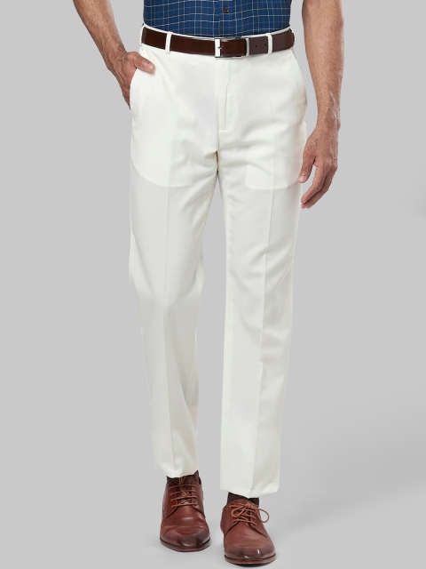 

Raymond Men White Regular Fit Solid Formal Trousers