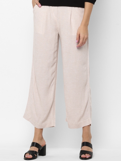 

Allen Solly Woman Women Beige Regular Fit Parallel Trousers