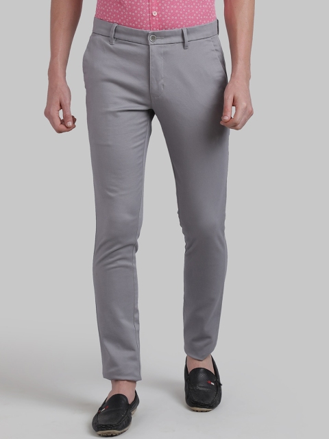 

Parx Men Grey Skinny Fit Solid Regular Trousers