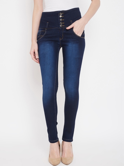 

Purple Feather Women Navy Blue Skinny Fit High-Rise Clean Look Jeans