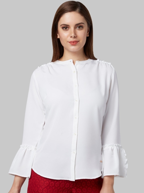 

Park Avenue Woman Women White Solid Shirt Style Top