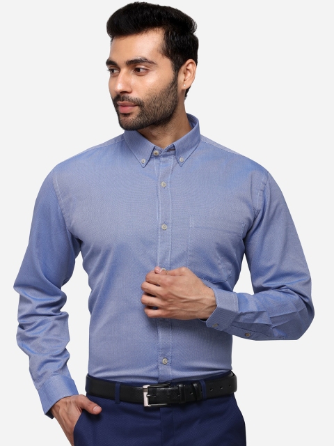 

JADE BLUE Men Blue Tailored Fit Solid Casual Shirt