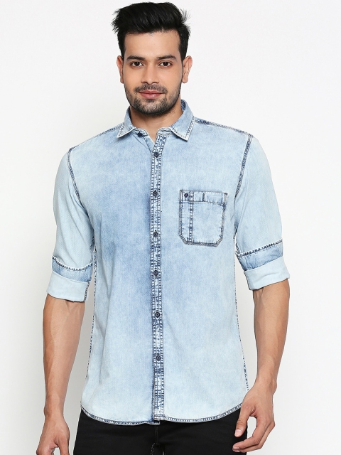 

Lawman pg3 Men Blue Regular Fit Faded Casual Shirt