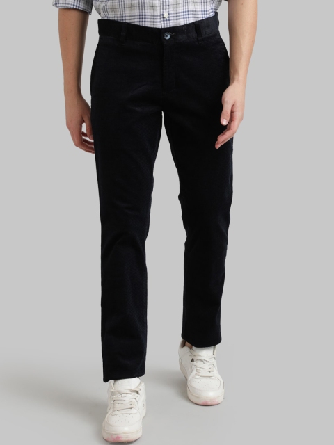 

Parx Men Blue Tapered Fit Solid Regular Trousers