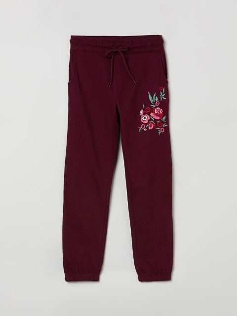 

max Girls Maroon Solid Joggers