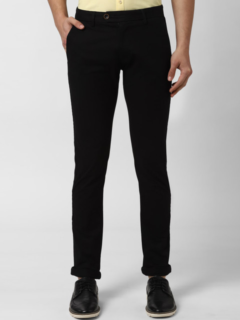 

Peter England Casuals Men Black Skinny Fit Solid Regular Trousers