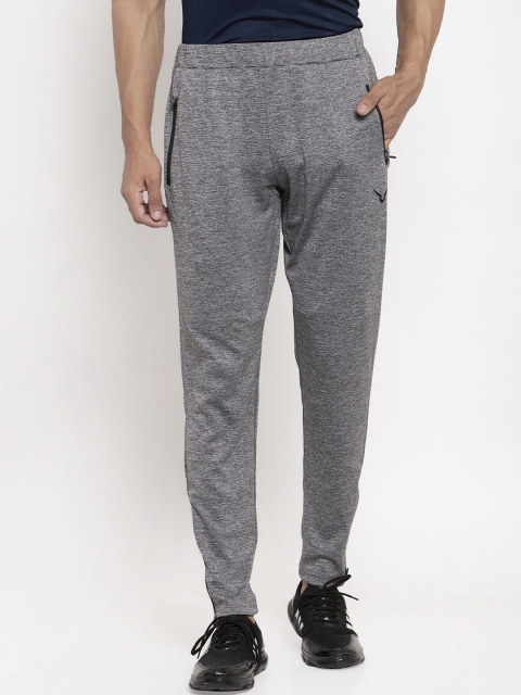 

Invincible Men Grey Textured Straight-Fit Track Pants