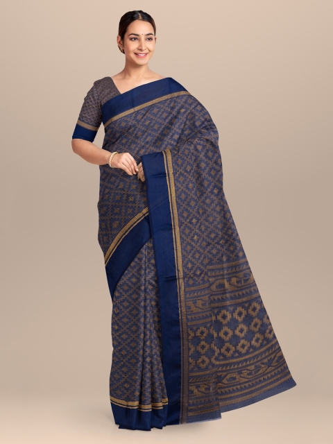 

KLM Fashion Mall Blue Printed Saree