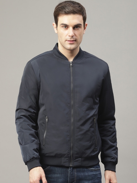 

LINDBERGH Men Navy Blue Printed Sporty Jacket