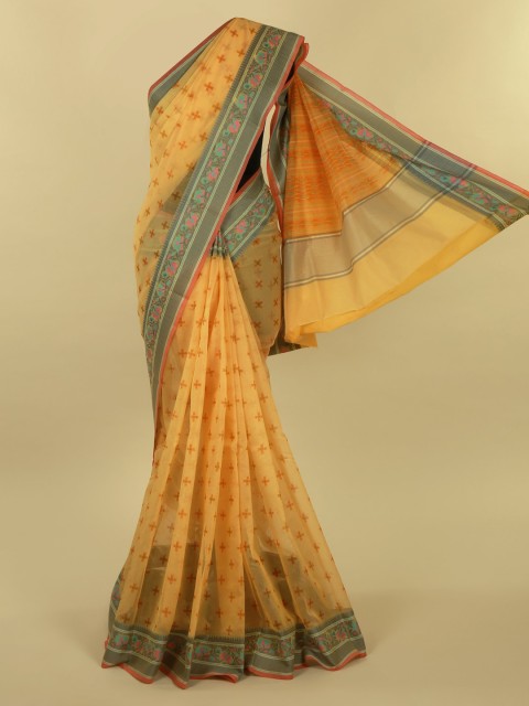 

Pothys Mustard Woven Design Supernet Saree