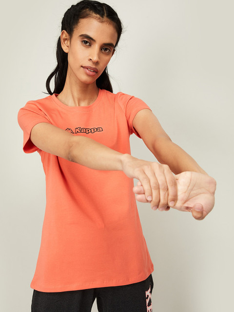 

Kappa Women Orange Printed Round Neck T-shirt