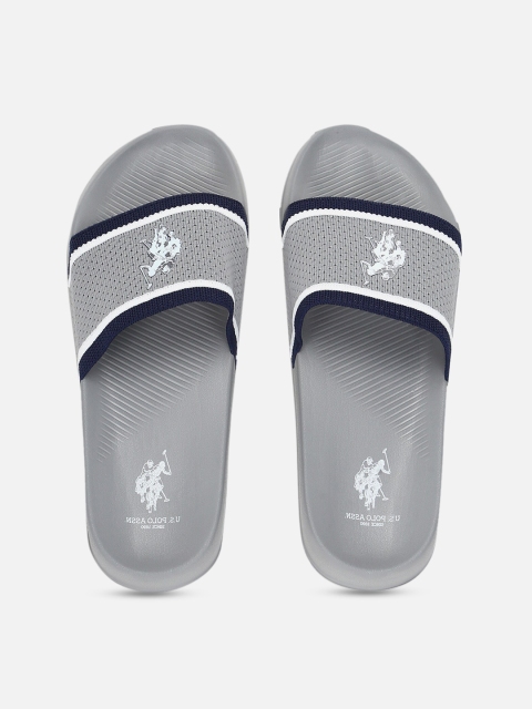 

U.S. Polo Assn. Men Grey Printed Sliders