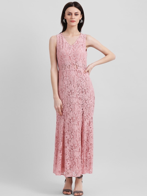 

Zink London Women Pink Self Design Maxi Dress