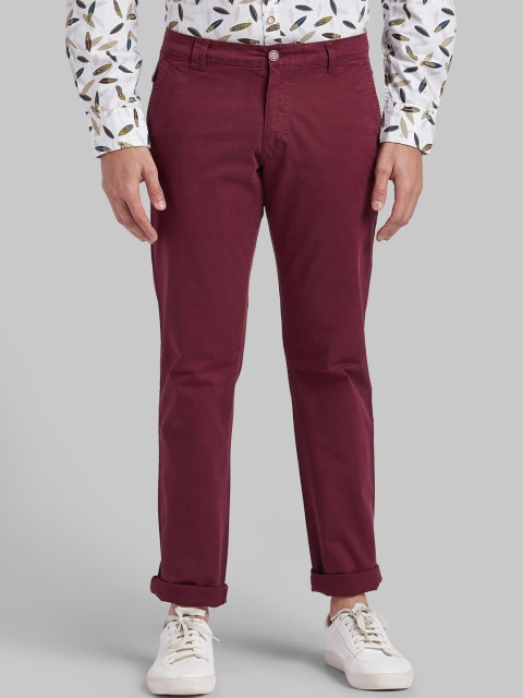 

Parx Men Maroon Tapered Fit Solid Chinos