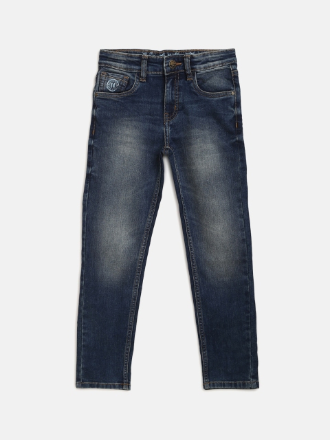 

Blue Giraffe Boys Blue Regular Fit Mid-Rise Clean Look Jeans