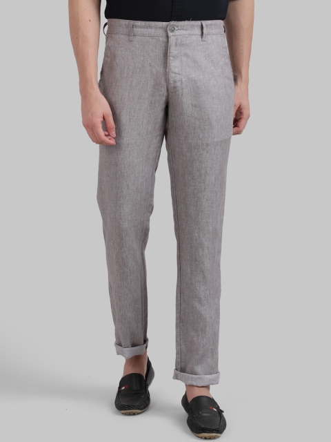 

Parx Men Grey Tapered Fit Solid Regular Trousers