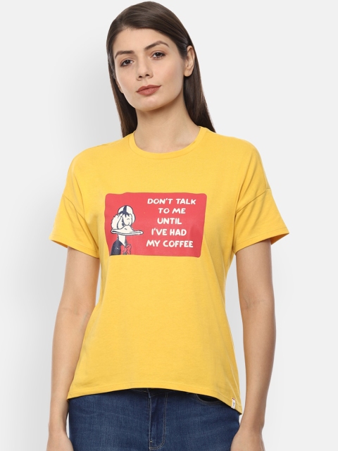 

Van Heusen Woman Yellow Printed Top