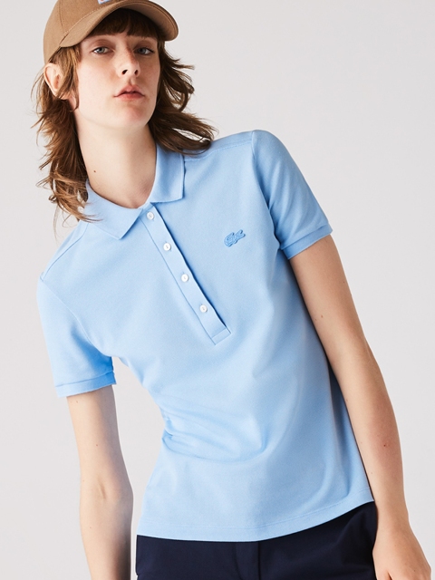 

Lacoste Women Blue Solid V-Neck T-shirt