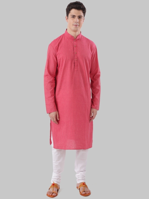 

Ethnix by Raymond Men Pink Embroidered Pathani Kurta