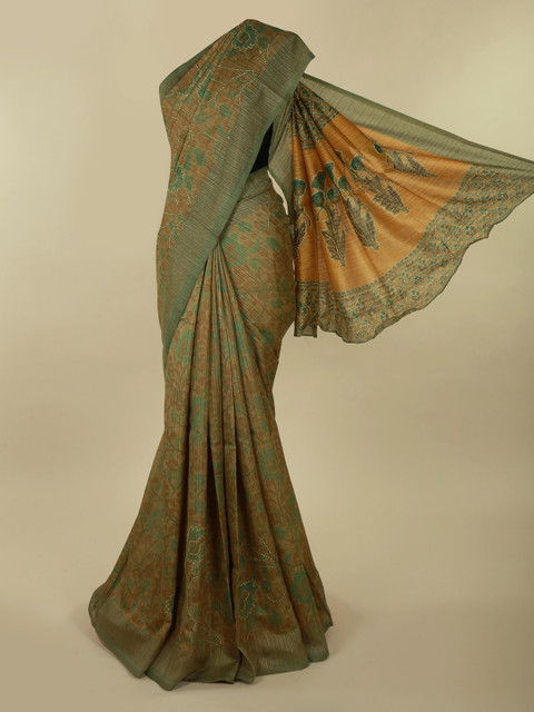 

Pothys Green Woven Design Jute Silk Saree