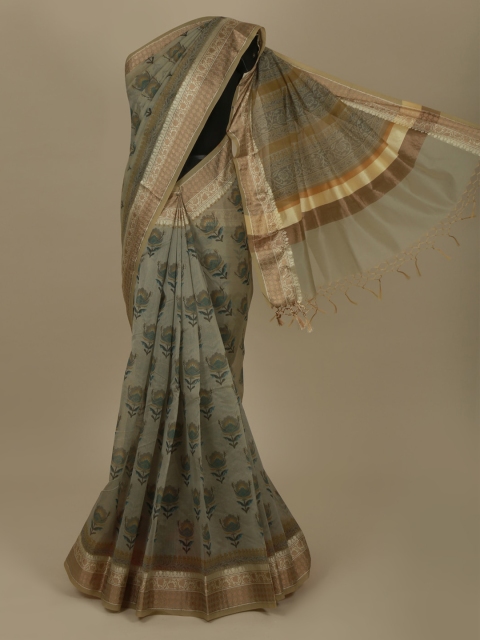 

Pothys Green Woven Design Supernet Saree