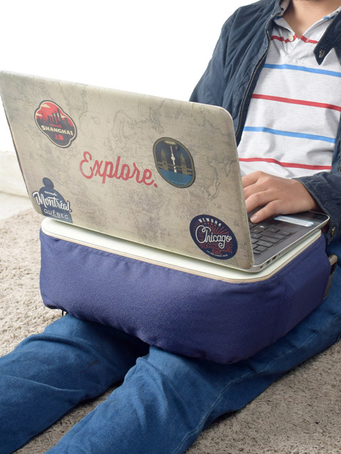 

THE ARTMENT Navy Blue Solid Rectangular Modern Art Lap Cushion Desk