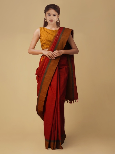 

Unnati Silks Red Colourblocked Saree