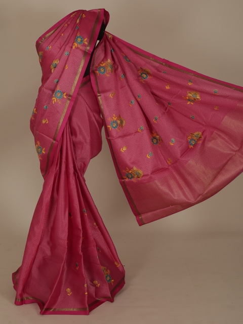 

Pothys Pink Woven Design Jute Silk Saree