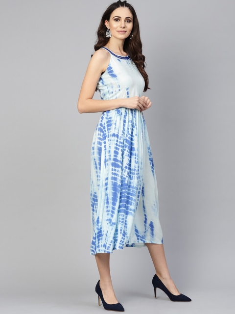 

Tulsattva Women Blue Dyed Fit and Flare Dress