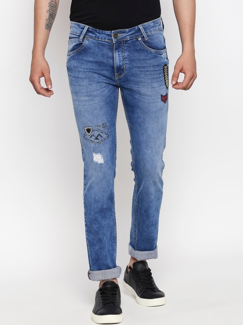 

Mufti Men Blue Skinny Fit Mid-Rise Mildly Distressed Jeans