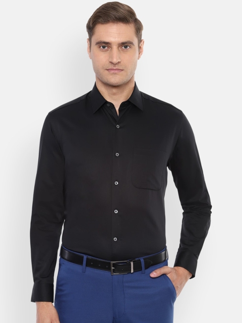 

Luxure by Louis Philippe Men Black Regular Fit Solid Casual Shirt