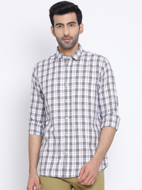 

Richlook Men White Slim Fit Checked Casual Shirt