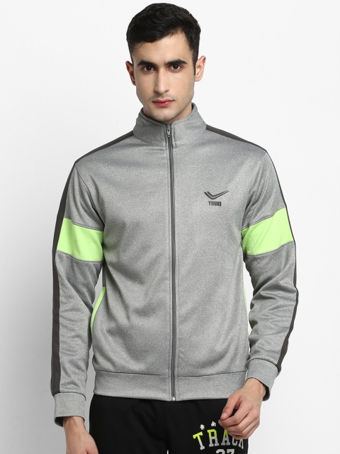 

Yuuki Men Grey Melange Solid Sporty Jacket