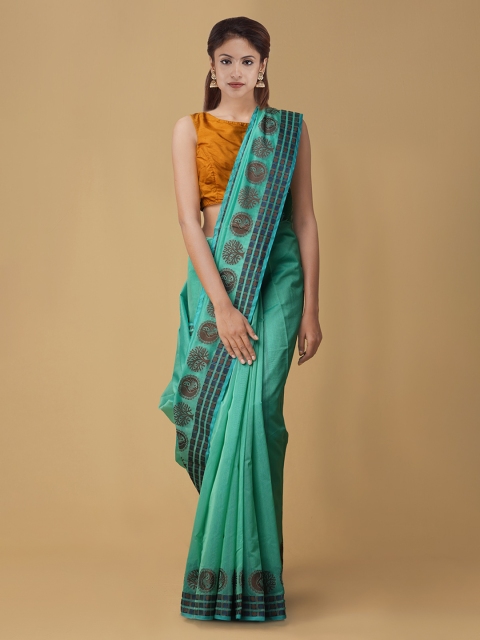 

Unnati Silks Women Green Banarasi Sico Saree
