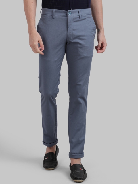 

Parx Men Blue Tapered Fit Solid Regular Trousers