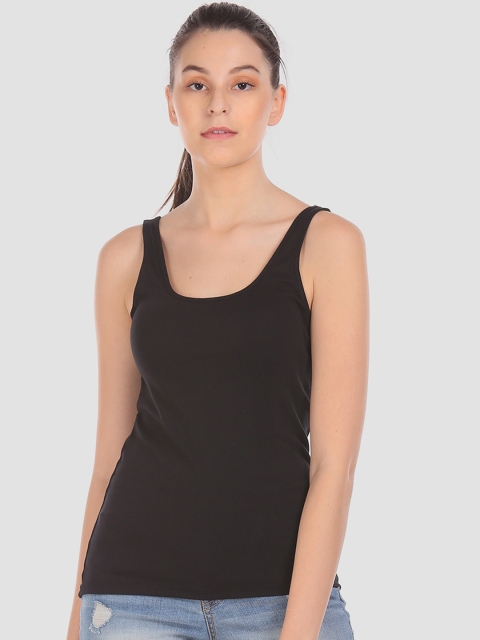 

GAP Women Scoop Neck Solid Cotton Stretch Tank Top, Black