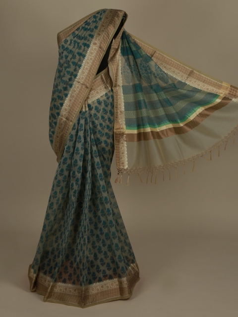 

Pothys Green Woven Design Supernet Saree