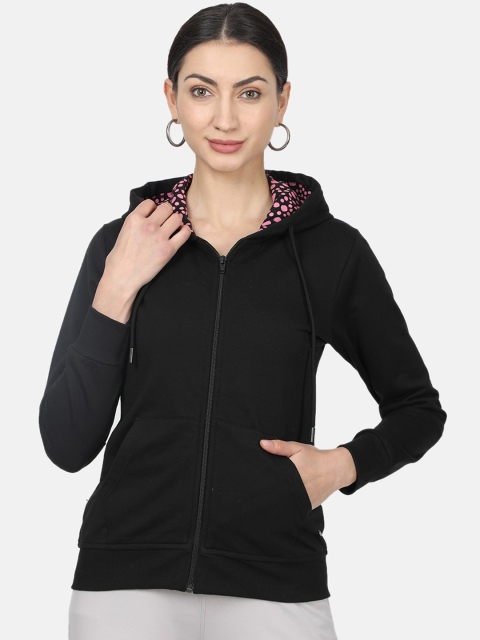

Monte Carlo Women Black Solid Hooded Sweatshirt