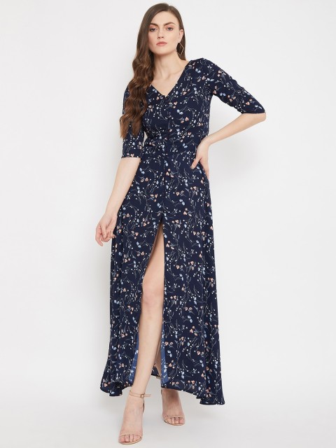 

Nun Women Navy Blue Floral Print Maxi Dress
