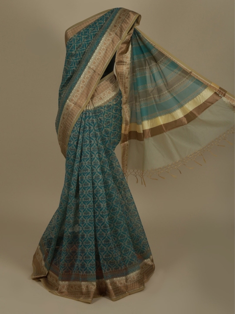 

Pothys Blue Printed Saree