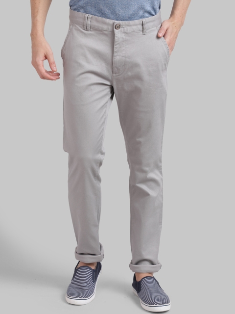 

Parx Men Grey Tapered Fit Solid Regular Trousers