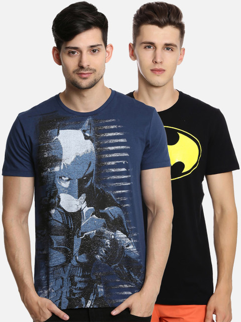 

Free Authority Men Pack Of 2 Batman Printed Round Neck T-shirts, Multi