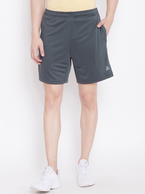 

Athleto Men Grey Solid Regular Fit Sports Shorts