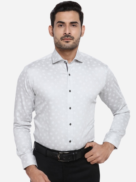 

Greenfibre Men Grey & White Slim Fit Printed Casual Shirt