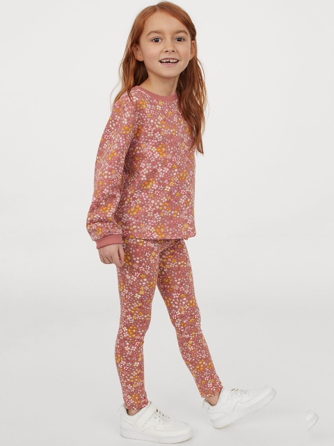 

H&M Girls Pink Printed Leggings