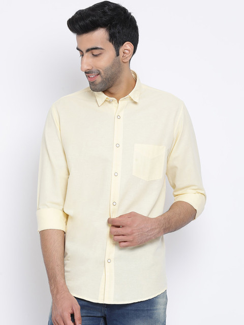 

Richlook Men Yellow Slim Fit Solid Casual Shirt