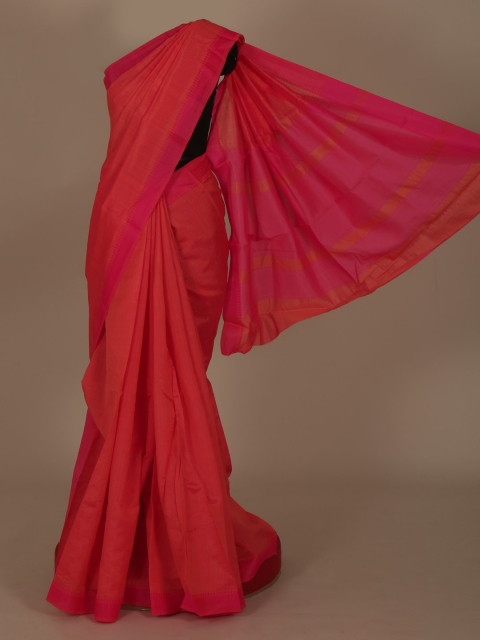 

Pothys Pink Solid Cotton Blend Saree