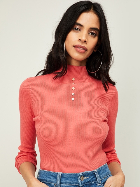 

Fame Forever by Lifestyle Women Orange Solid Fitted Top